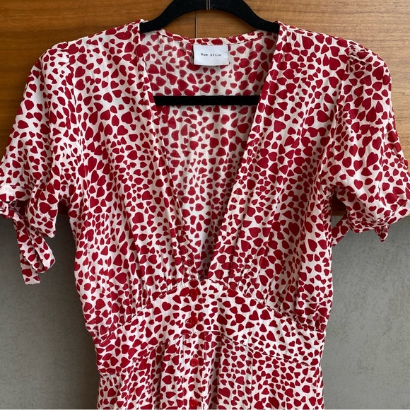 Rue Stiic Laguna Mini Dress Red Hearts, Size XS - Picture 9 of 13